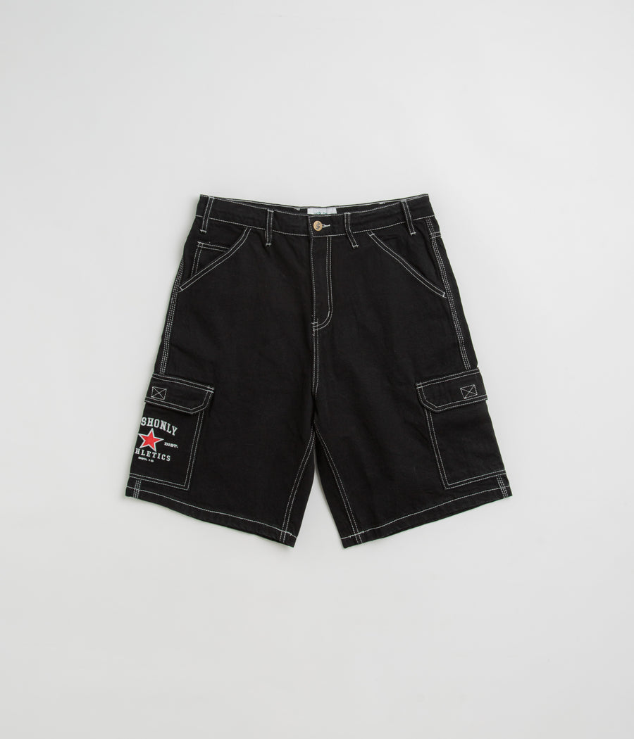 Cash Only Athletics Denim Shorts in Washed Black