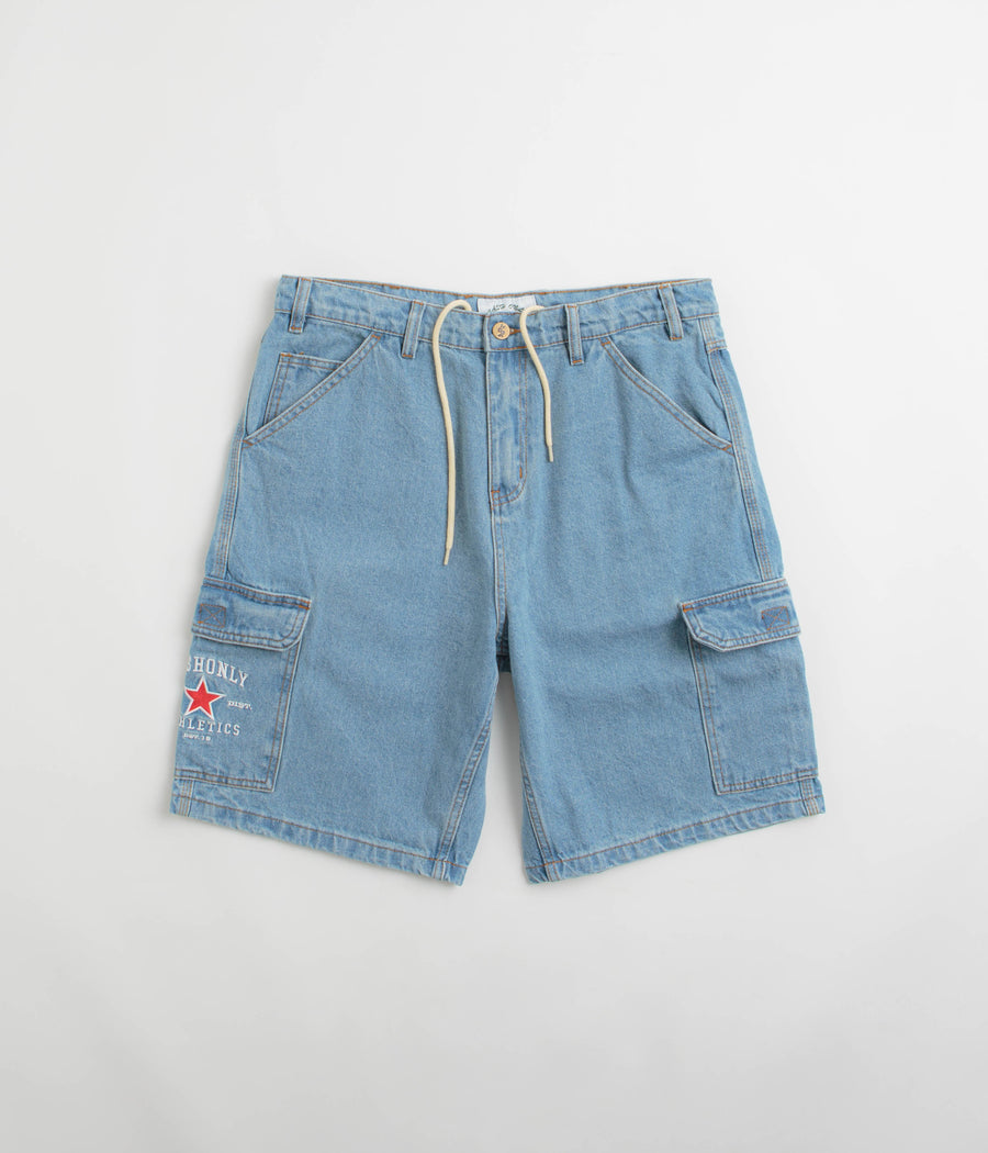 Cash Only Athletics Denim Shorts in Washed Indigo