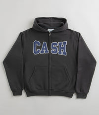 Cash Only Campus Zip-Thru Hoodie in Black and Blue