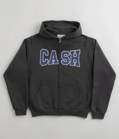 Cash Only Campus Zip-Thru Hoodie in Black and Blue