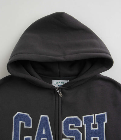 Cash Only Campus Zip-Thru Hoodie in Black and Blue