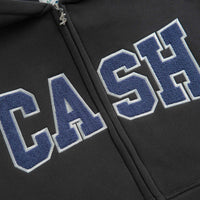 Cash Only Campus Zip-Thru Hoodie in Black and Blue thumbnail