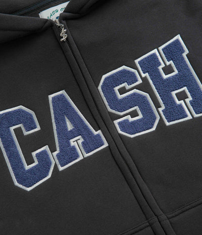 Cash Only Campus Zip-Thru Hoodie in Black and Blue