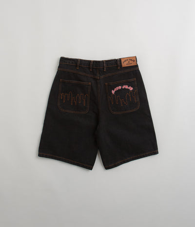 Cash Only Logo Denim Shorts - Washed Black