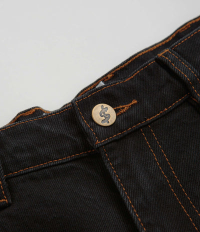 Cash Only Logo Denim Shorts - Washed Black