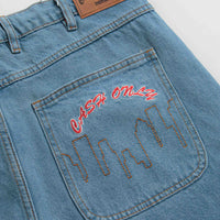 Cash Only Logo Denim Shorts - Washed Indigo thumbnail