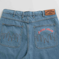Cash Only Logo Denim Shorts - Washed Indigo thumbnail