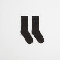 Civilist Mono Smiler Socks in Black and Royal thumbnail