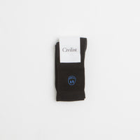 Civilist Mono Smiler Socks in Black and Royal thumbnail