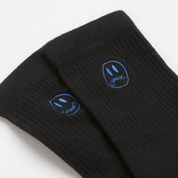 Civilist Mono Smiler Socks in Black and Royal thumbnail