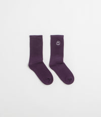 Civilist Mono Smiler Socks in Grape