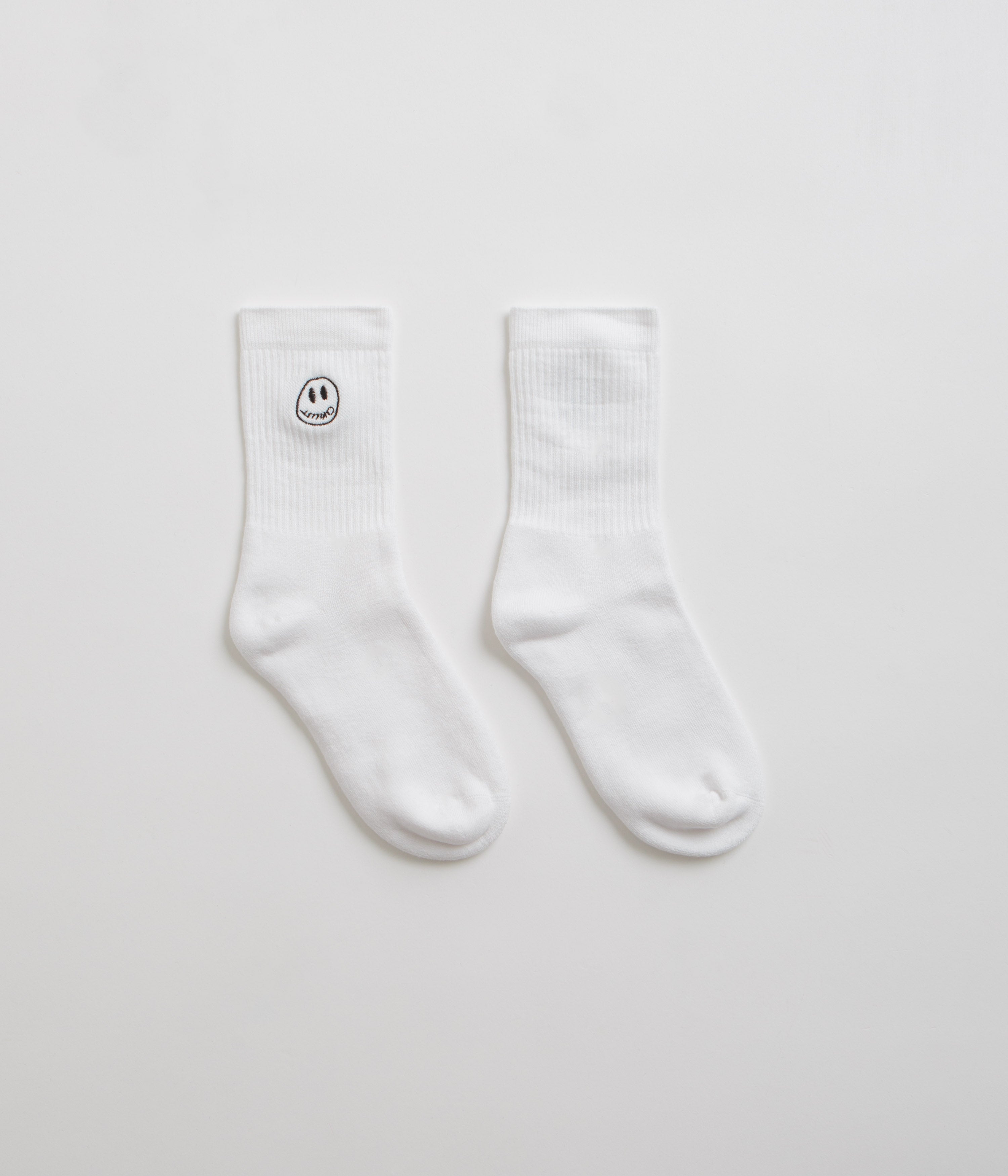 Civilist Mono Smiler Socks in White