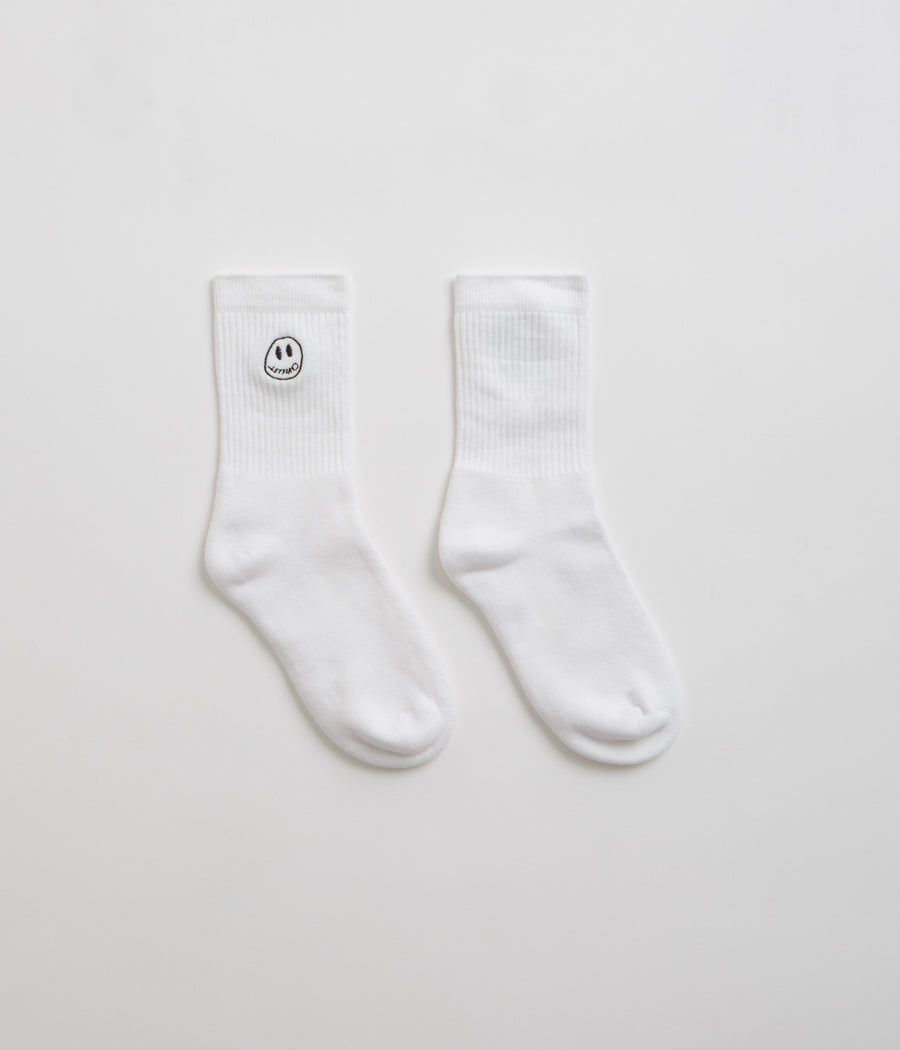 Civilist Mono Smiler Socks in White