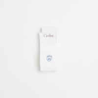Civilist Mono Smiler Socks - White / Royal thumbnail