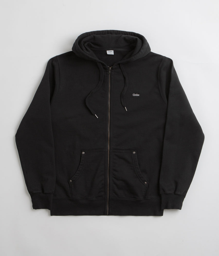 Civilist Studded Heavy Zip Hoodie in Black