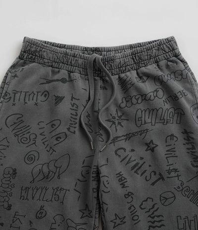 Civilist Team AOP Sweatpants - Washed Black
