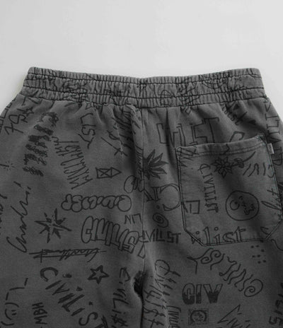 Civilist Team AOP Sweatpants - Washed Black