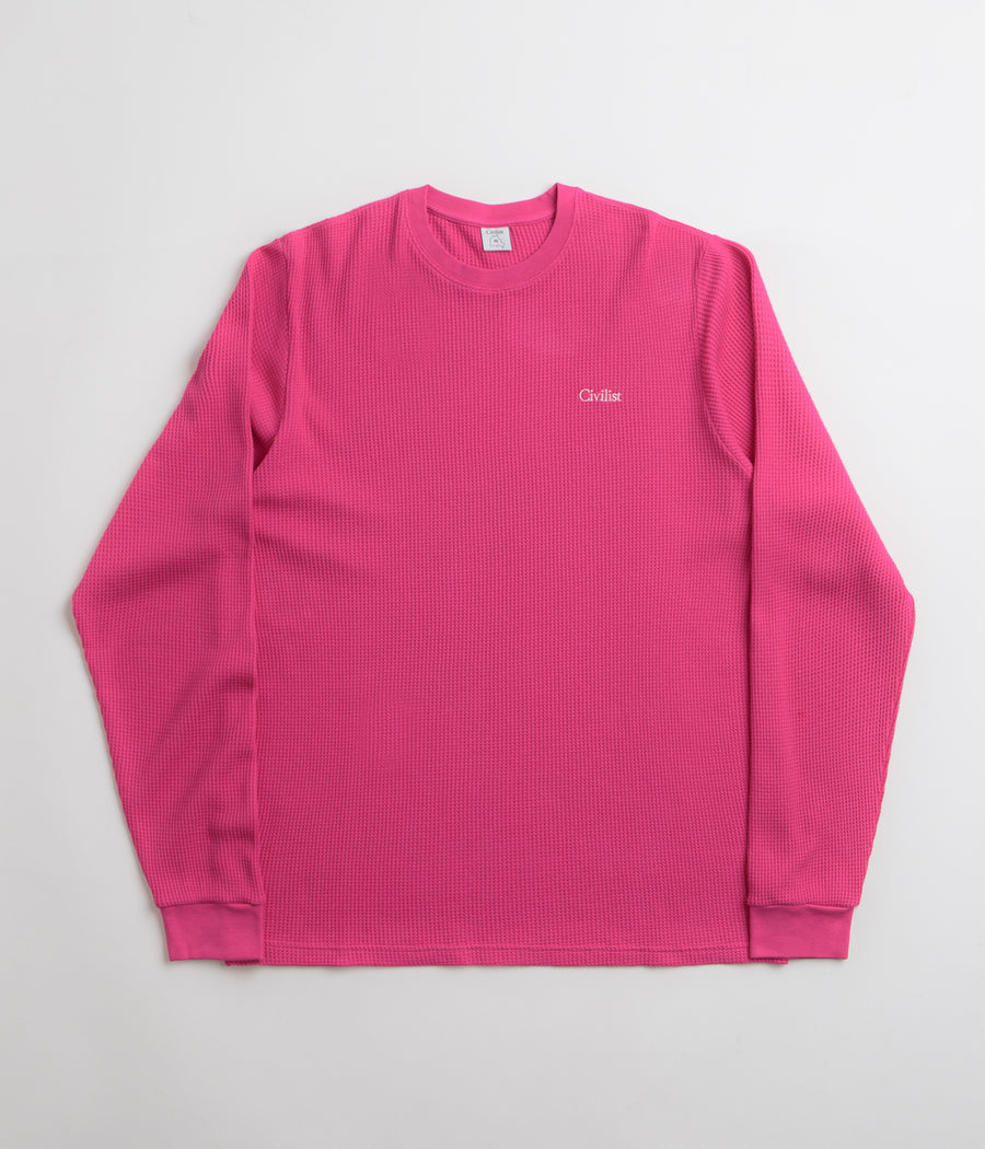 Civilist Thermal Long Sleeve T-Shirt in Fuchsia