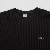 Civilist Thermal Waffle Long Sleeve T-Shirt in Black thumbnail
