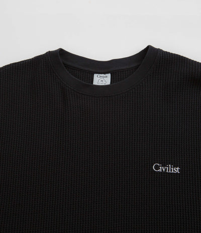 Civilist Thermal Waffle Long Sleeve T-Shirt - Black