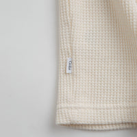 Civilist Thermal Waffle Long Sleeve T-Shirt in Ecru thumbnail