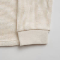 Civilist Thermal Waffle Long Sleeve T-Shirt in Ecru thumbnail
