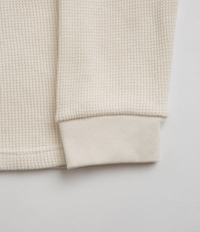 Civilist Thermal Waffle Long Sleeve T-Shirt in Ecru