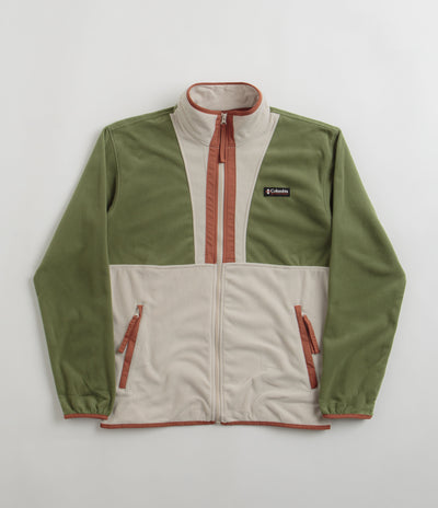 Columbia Back Bowl Lightweight Fleece in Canteen and Dark Stone / Auburn