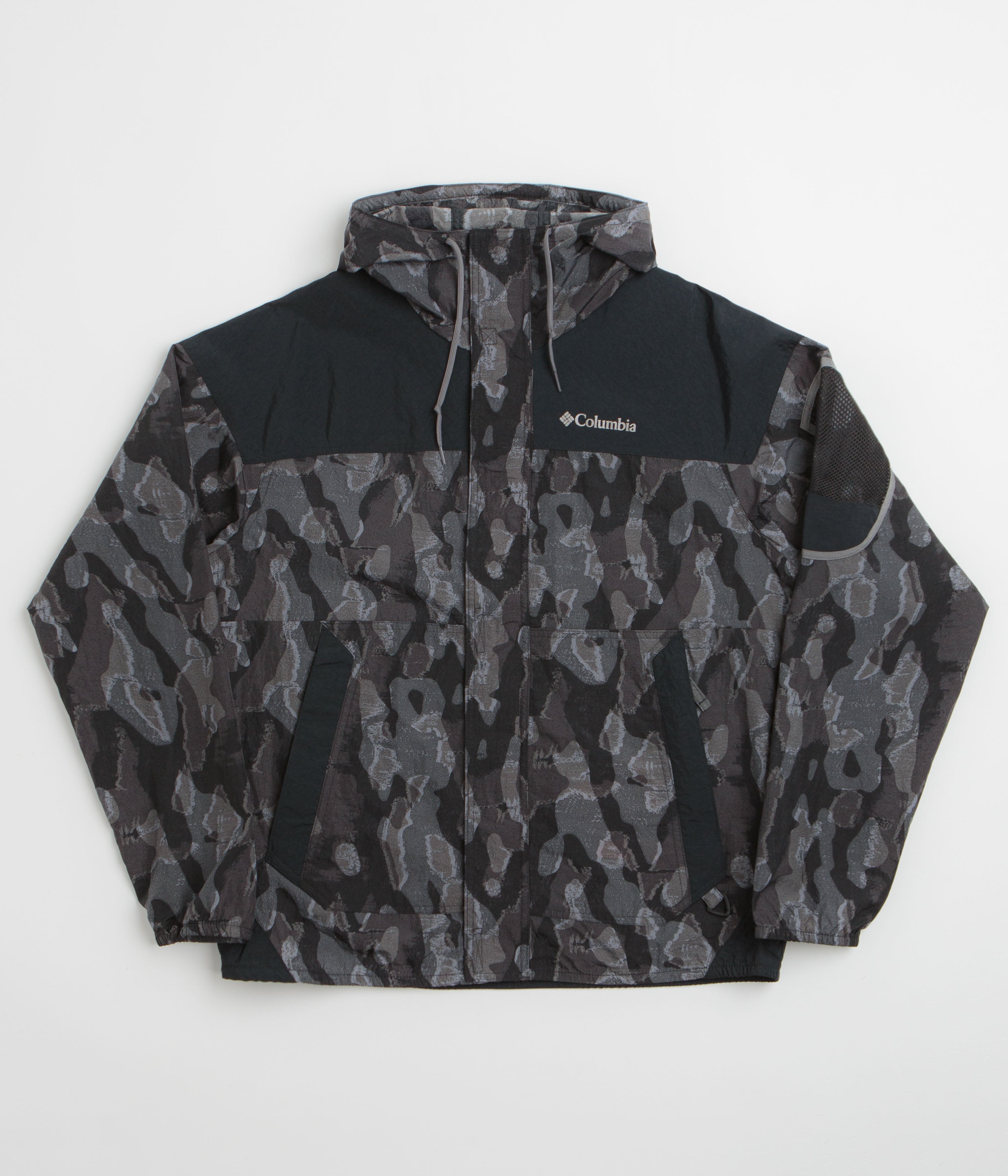 Columbia Challenger II Printed Windbreaker Jacket - Black Treebark / Black