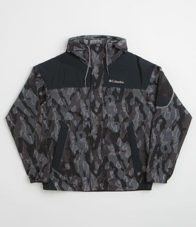 Columbia Challenger II Printed Windbreaker Jacket in Black Treebark and Black