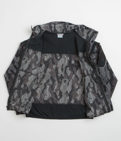 Columbia Challenger II Printed Windbreaker Jacket in Black Treebark and Black