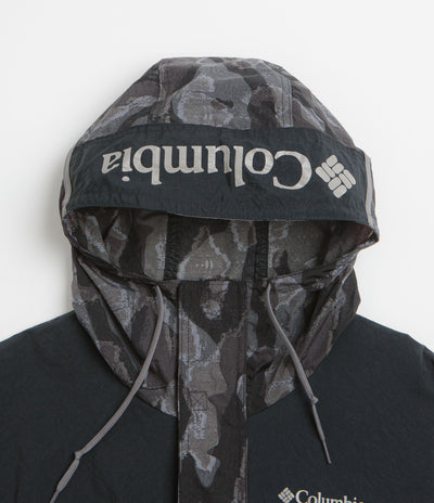 Columbia Challenger II Printed Windbreaker Jacket in Black Treebark and Black