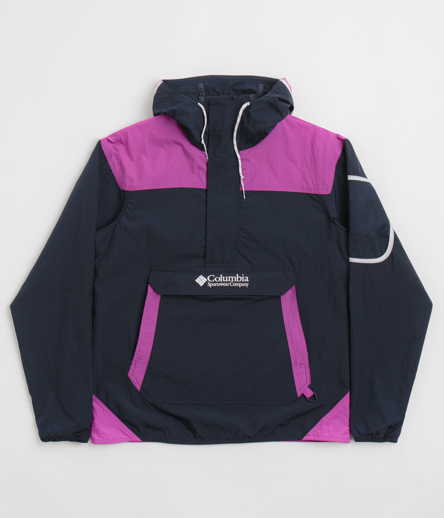 Columbia Challenger Windbreaker Anorak in Collegiate Navy and Razzle