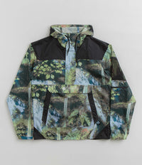 Columbia Challenger Windbreaker Jacket in Napa Green Chasing Falls Print and Black