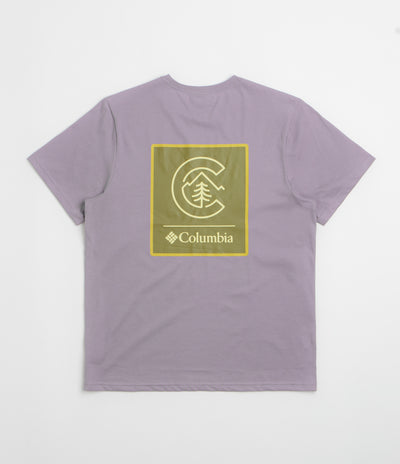 Columbia CSC Logo Back T-Shirt in Shale Purple and Linework C Badge