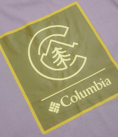 Columbia CSC Logo Back T-Shirt in Shale Purple and Linework C Badge