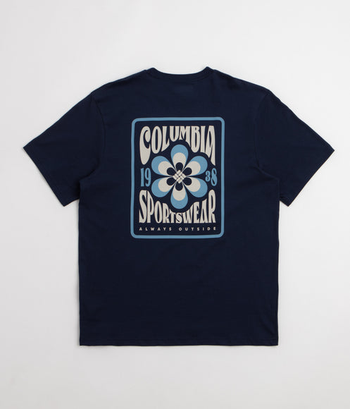 Columbia CSC Outdoor Back Graphic T-Shirt - Collegiate Navy / Flower Power Badge