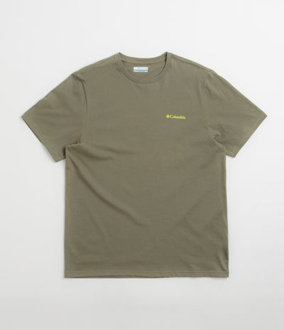 Columbia CSC Outdoor Back Graphic T-Shirt in Stone Green and Shining Sandscape