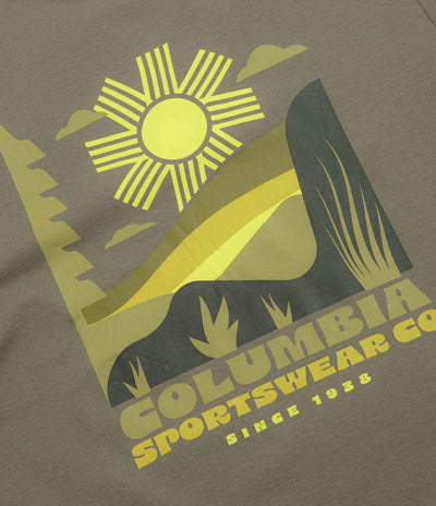 Columbia CSC Outdoor Back Graphic T-Shirt in Stone Green and Shining Sandscape