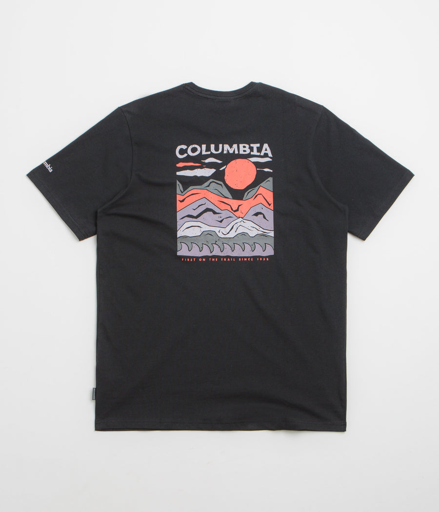 Columbia Explorers Canyon Back T-Shirt in Black and Peaks and Waves