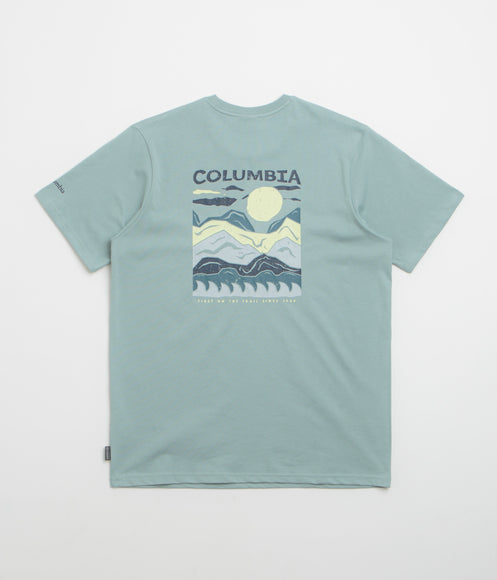 Columbia Explorers Canyon Back T-Shirt - Crushed Blue / Peaks and Waves