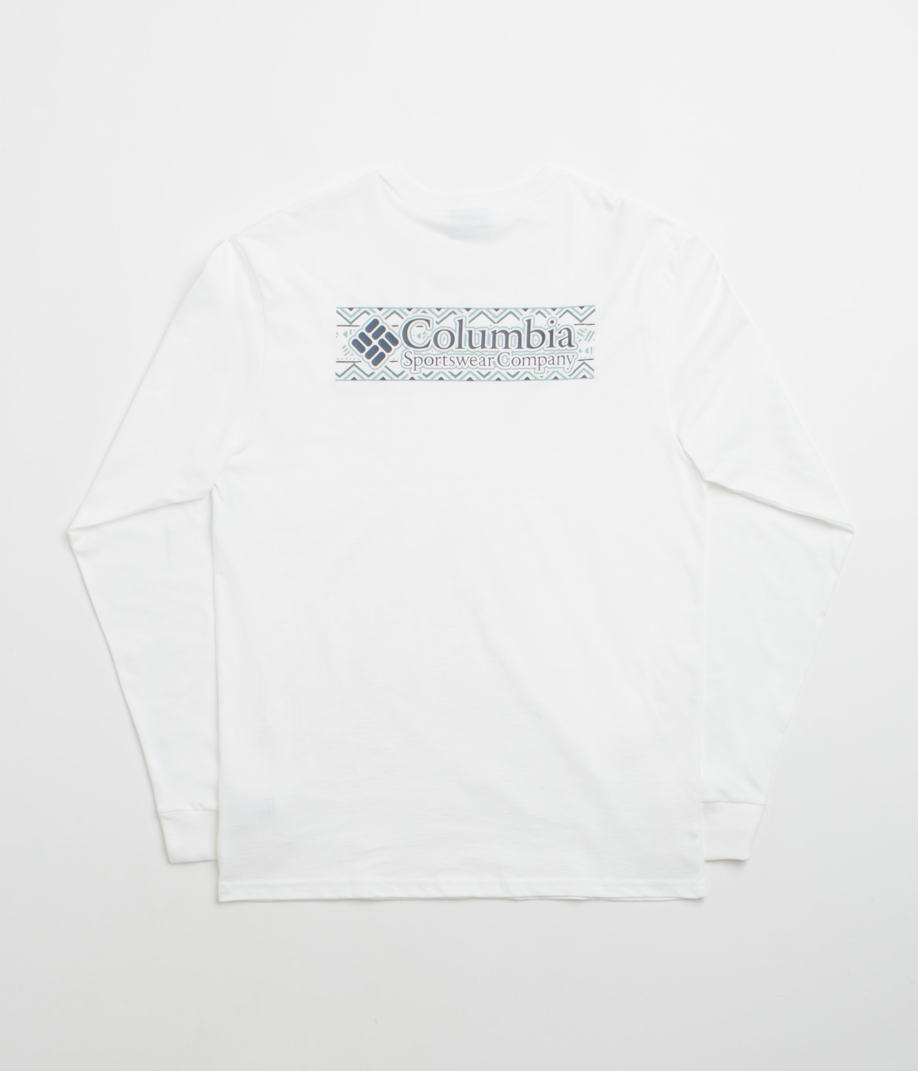Columbia Explorers Canyon Long Sleeve T-Shirt in White and Branded Blanket