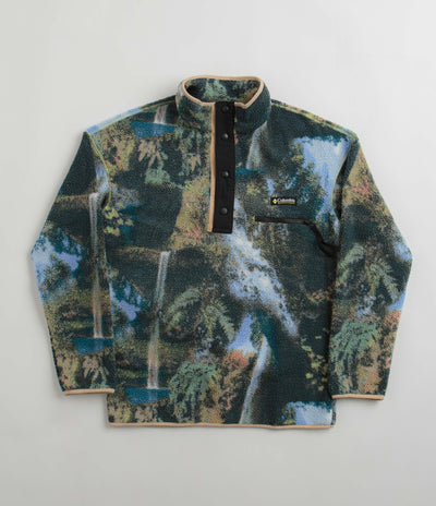 Columbia Helvetia Half Snap Fleece in Napa Green Chasing Falls Print and Black