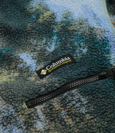 Columbia Helvetia Half Snap Fleece in Napa Green Chasing Falls Print and Black