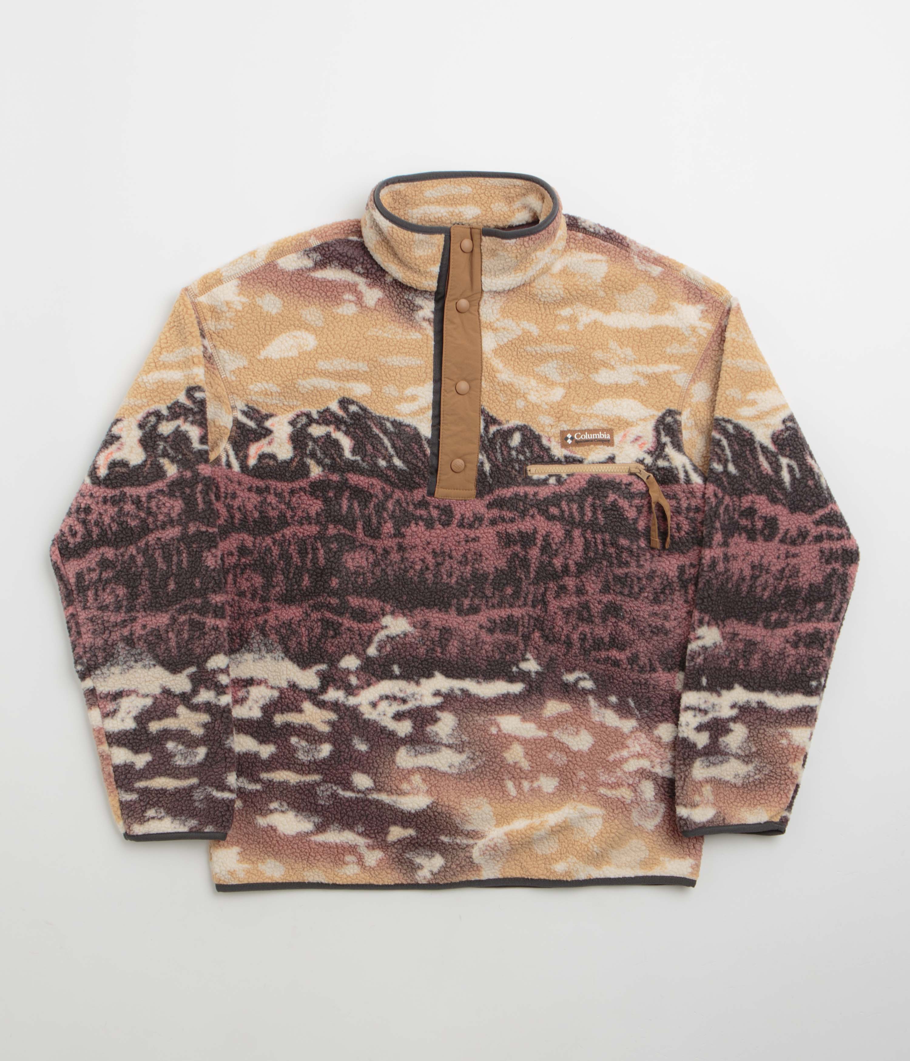 Columbia Helvetia II Printed Half Snap Fleece in Camel Brown and Sisters