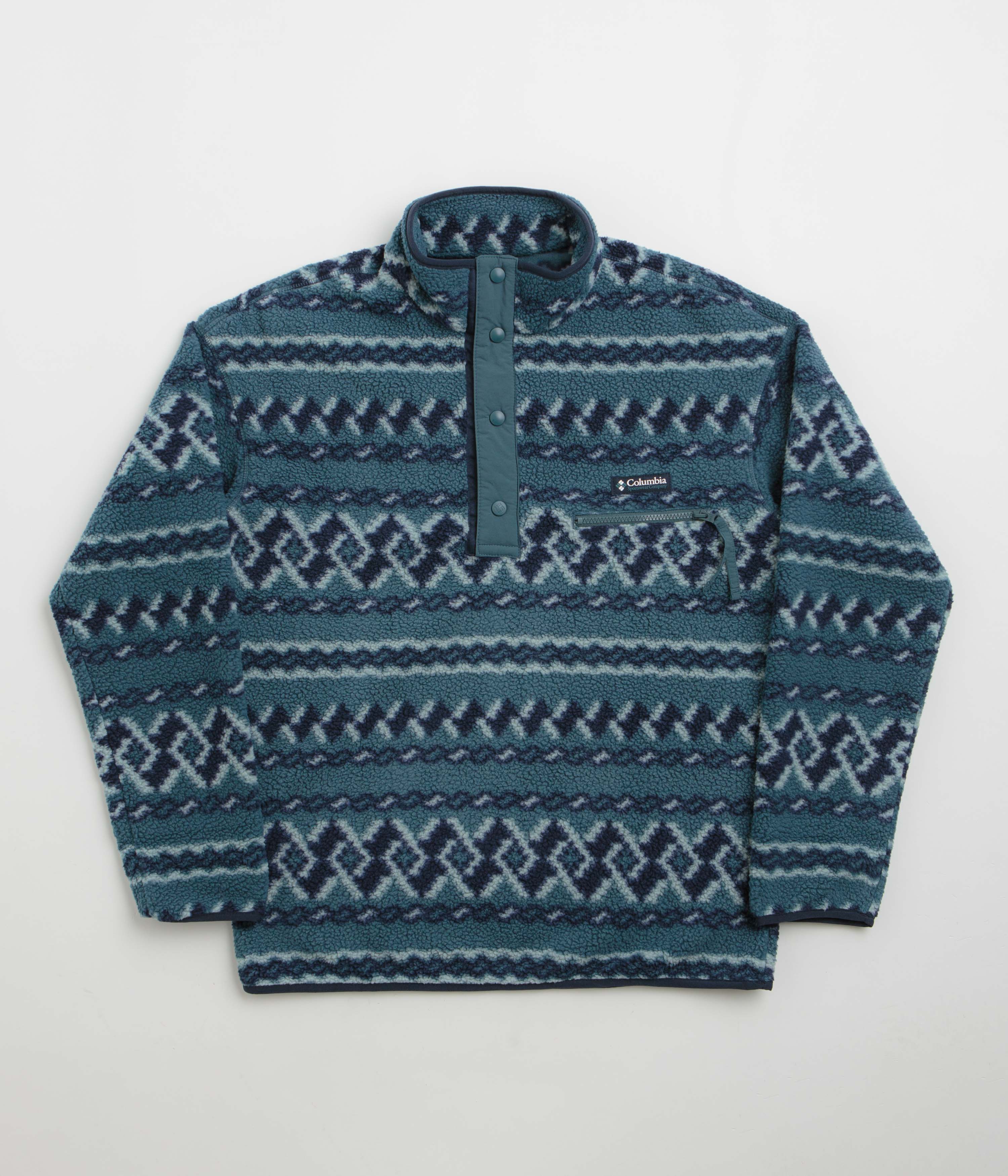 Columbia Helvetia II Printed Half Snap Fleece in Everblue and KnitKnot