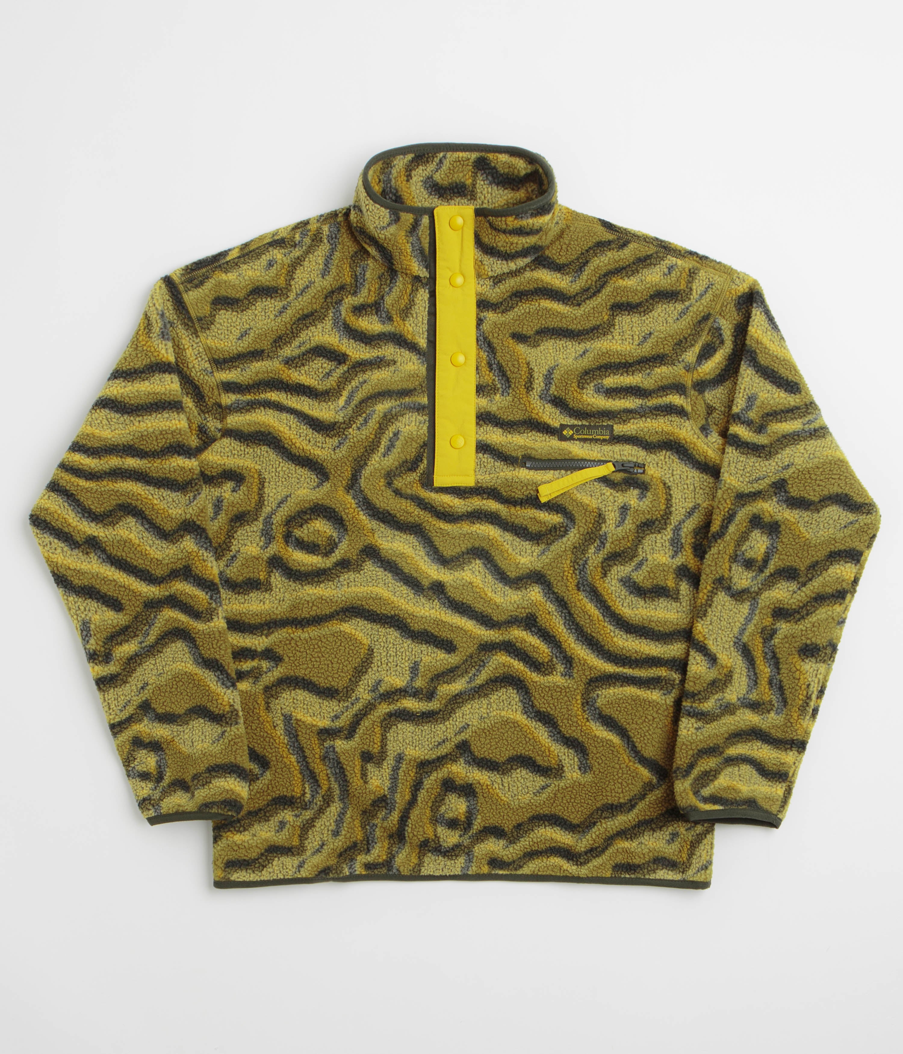 Columbia Helvetia II Printed Half Snap Fleece - Mossy Green / Topoglitch