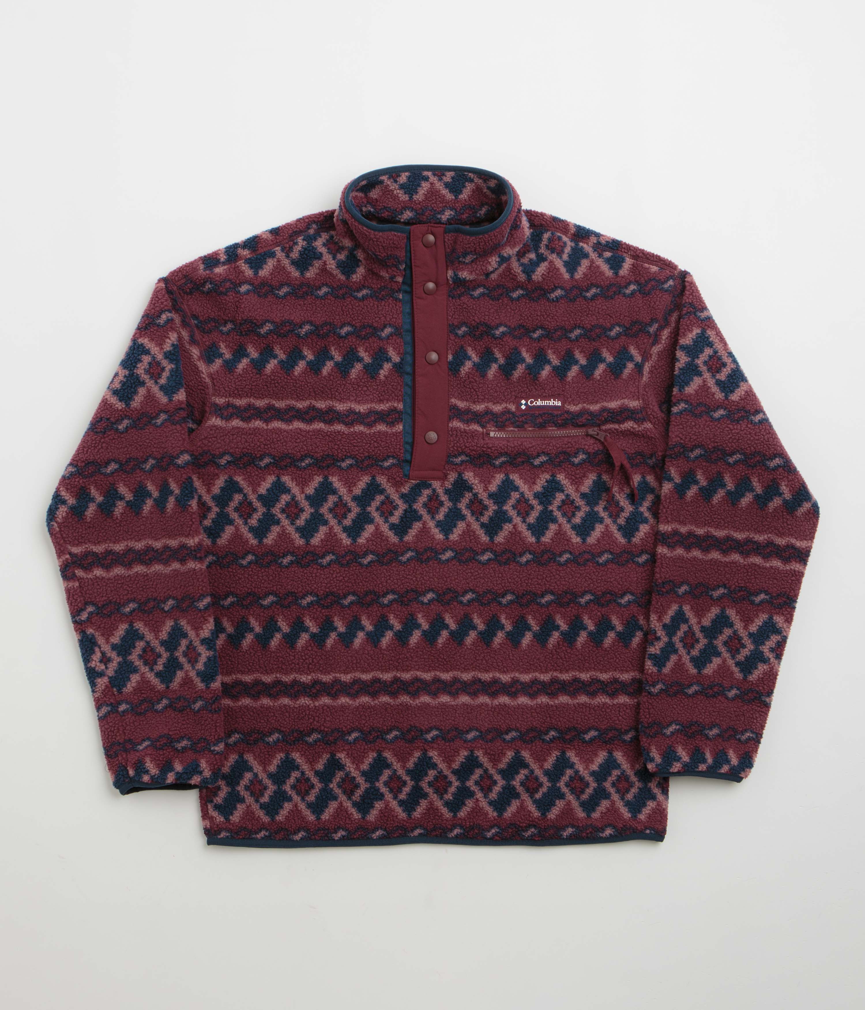 Columbia Helvetia II Printed Half Snap Fleece in Rich Wine and KnitKnot