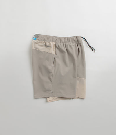 Columbia Hike Color Block Shorts in Flint Grey and Dark Stone