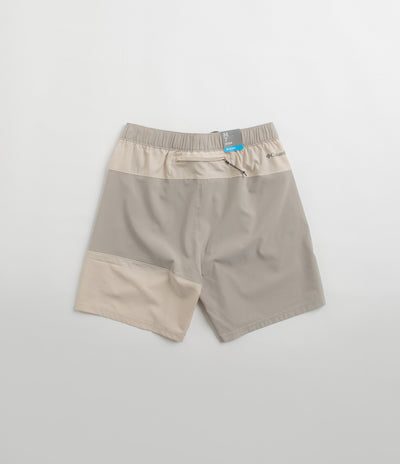 Columbia Hike Color Block Shorts in Flint Grey and Dark Stone